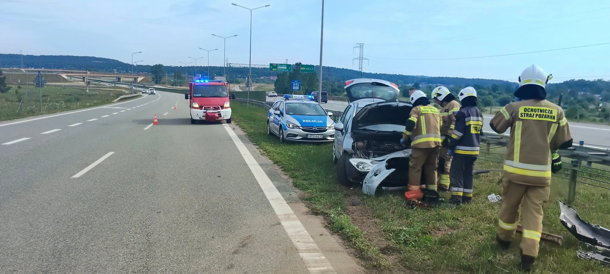 Kolizja na S7 koło węzła Kielce Południe